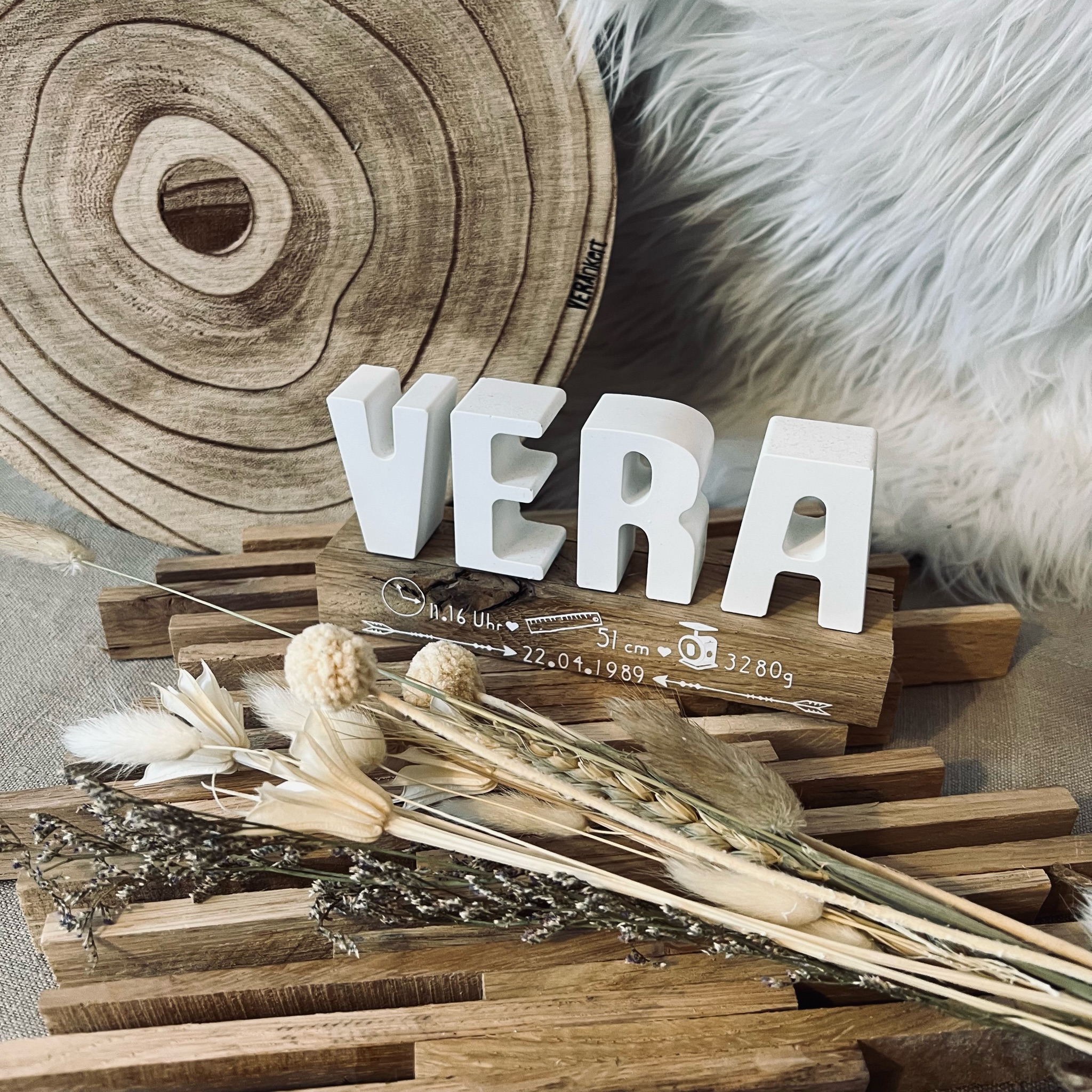 Gipsaufsteller Buchstaben individualisierbar